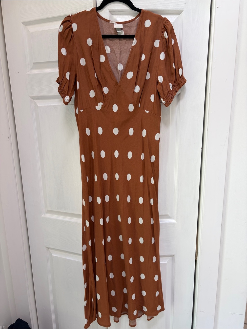 Target Rust Polka Dot V-Neck Midi Dress